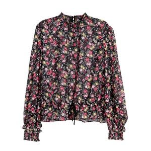 H&M Floral Chiffon Top